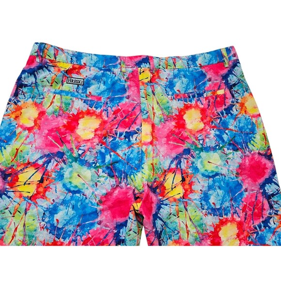 HRESKI Golf Shorts Mens 44 Colorful Splatter Loud Print Tech Performance Flex - Picture 11 of 14